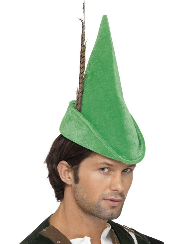 Deluxe Robin Hood Green Hat with Feather