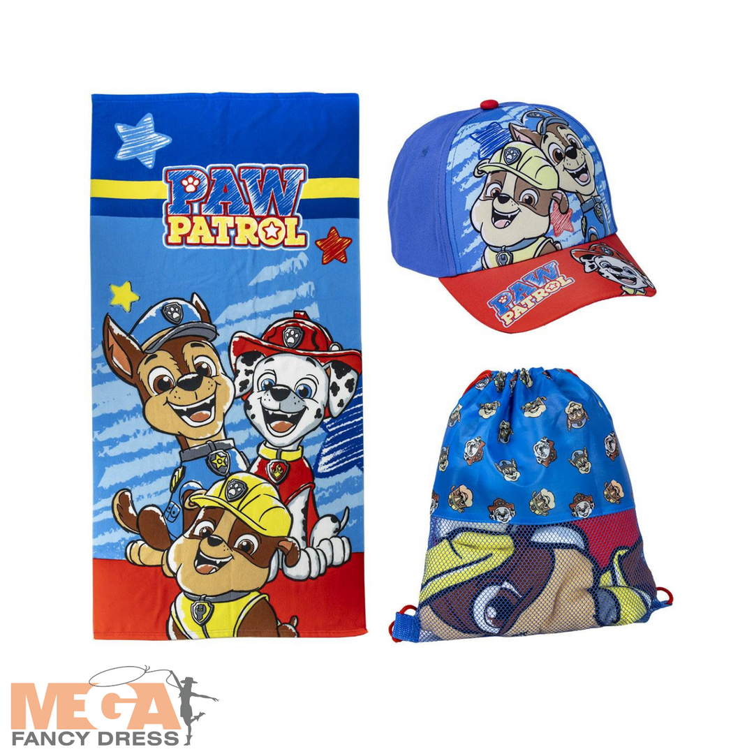 Licensed Paw Patrol Towel + Bag + Cap Set