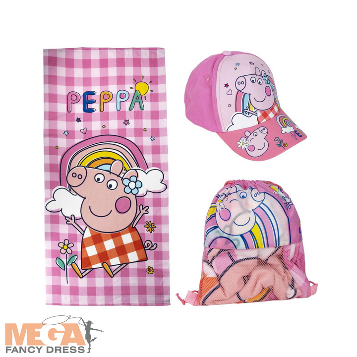 Licensed Peppa Pig Towel + Bag + Cap