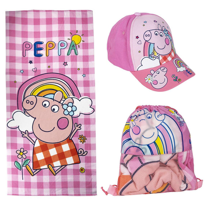 Licensed Peppa Pig Towel + Bag + Cap