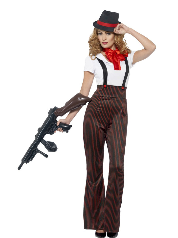 Ladies Glam Gangster 20s Pinstripe Mafia Costume