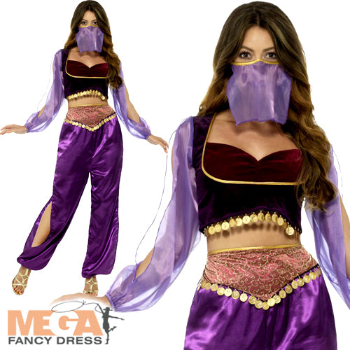 Ladies Arabian Princess Genie Belly Dancer Womens Costume Set