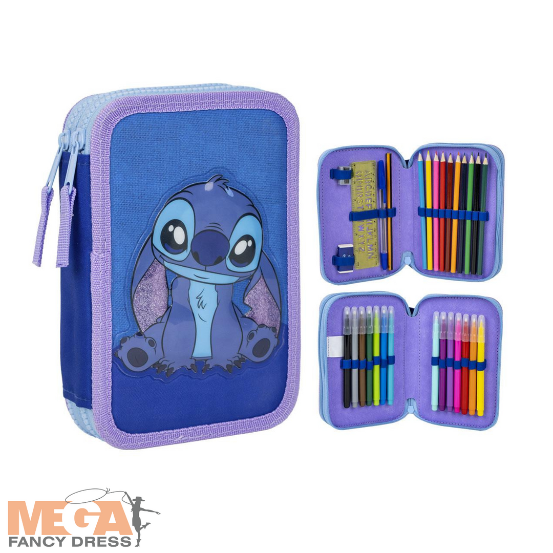 Licensed Disney Stitch Pencil Case with Accessories