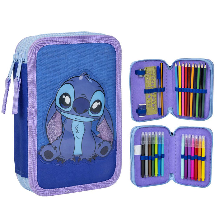 Licensed Disney Stitch Pencil Case with Accessories