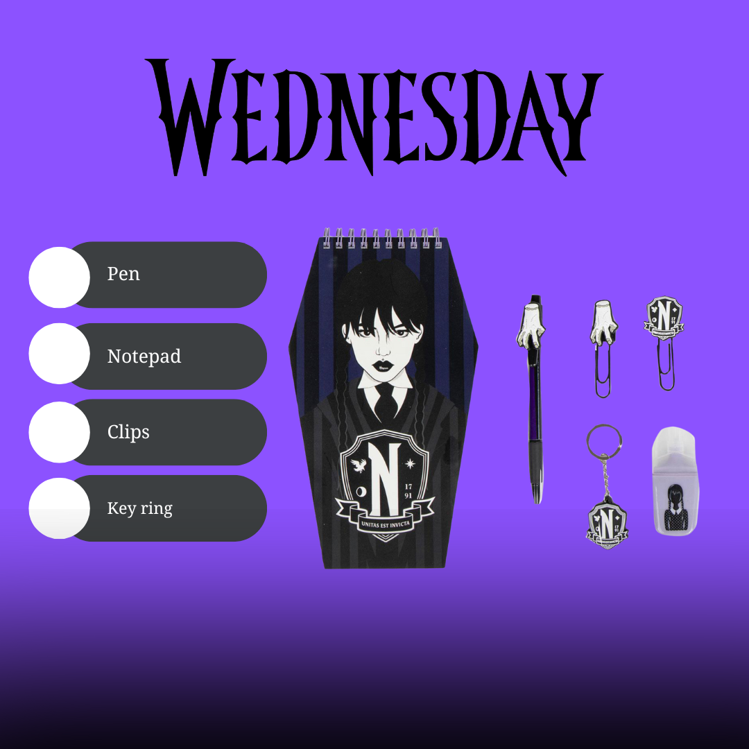 Licensed Wednesday Addams Stationery Set