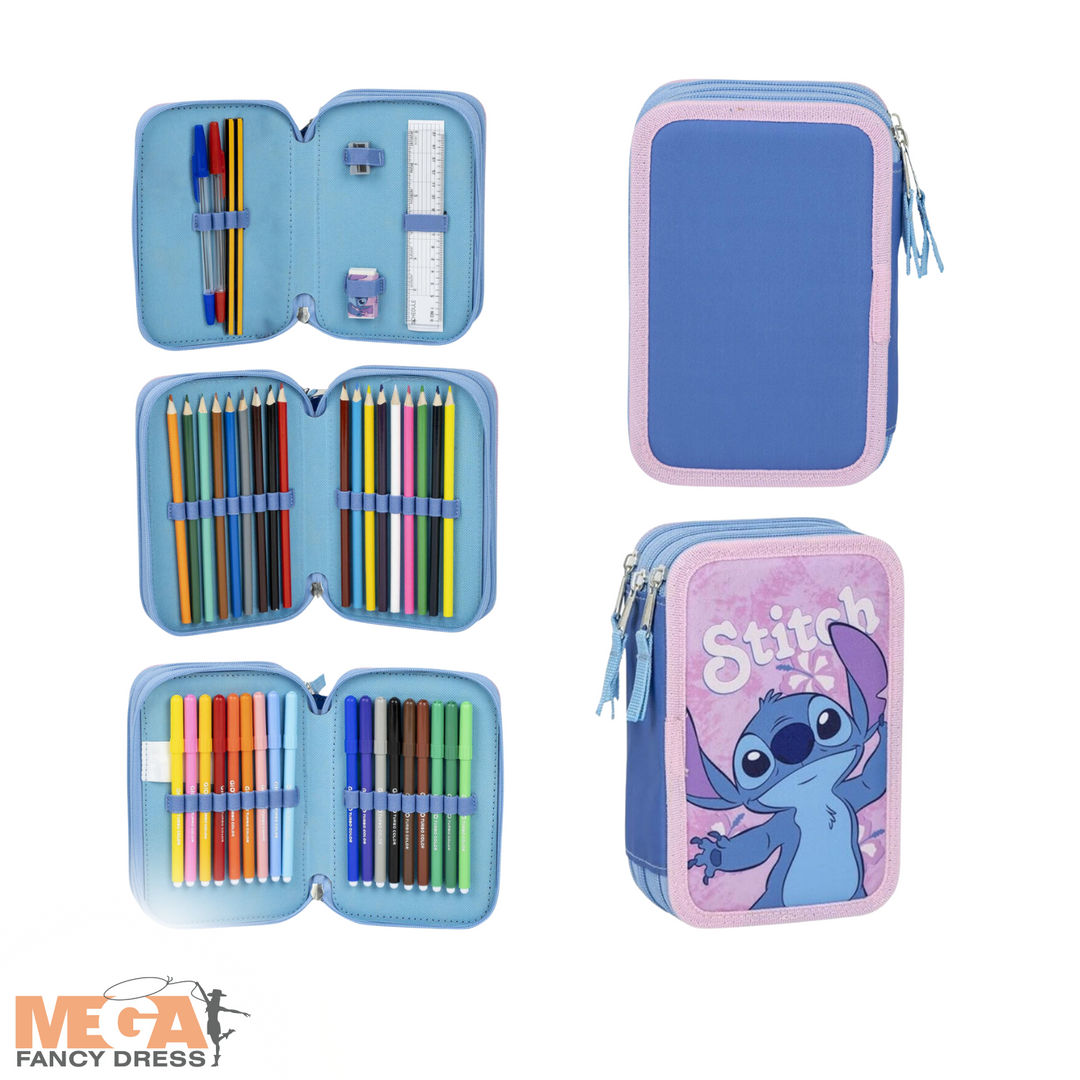 Licensed Disney Stitch Pencil Case with Accessories