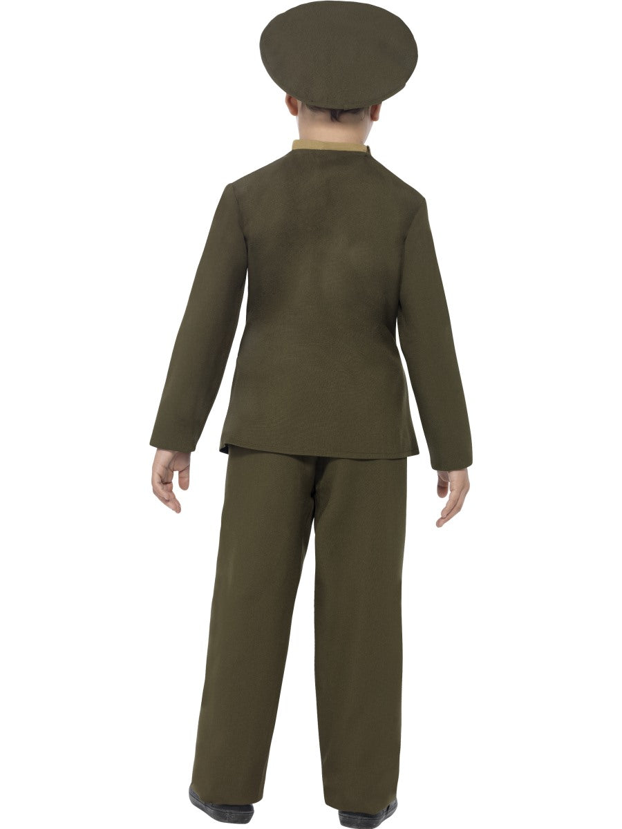Boys Army Officer 1940s Military Uniform Soldier Fancy Dress Costume