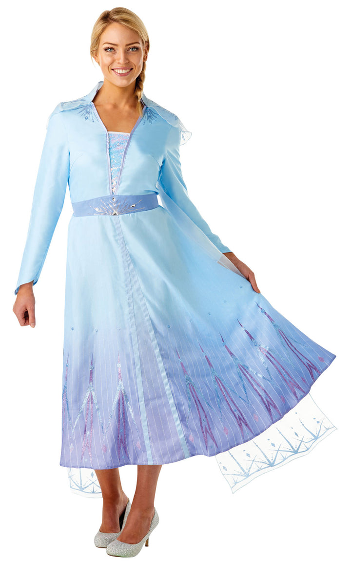 Princess Elsa Ladies Fancy Dress Frozen Diney Princess Adults Fairy Tale Costume