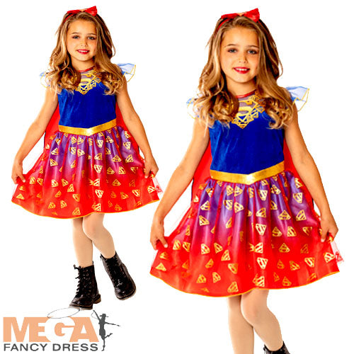 Girls Deluxe Supergirl DC Comics Superhero Costume