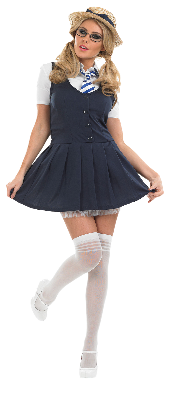 Ladies Sexy School Girl Costume + Hat
