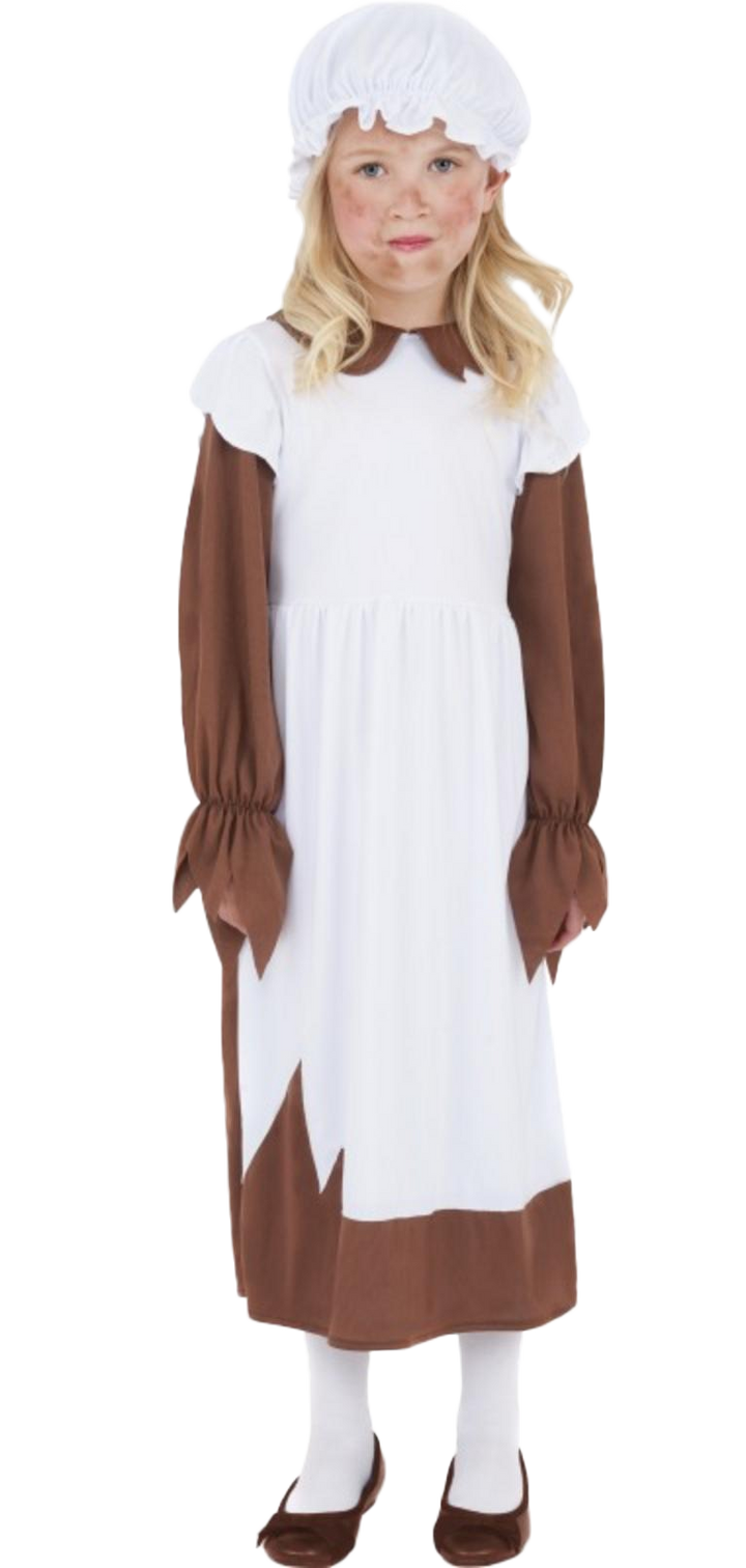 Girls Poor Victorian Servant Maid Book Day Costume