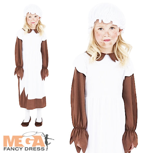 Girls Poor Victorian Servant Maid Book Day Costume