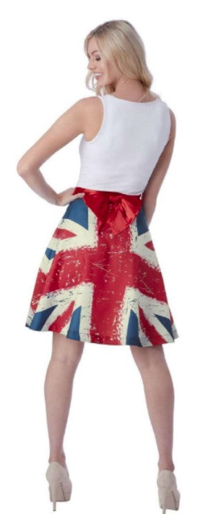 Ladies Vintage Union Jack Queens Jubilee Skirt Costume
