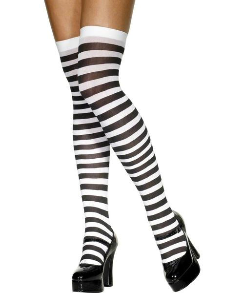 Black and White Striped Halloween Stockings Costume Accessory