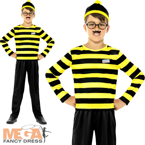Boys Where's Wally Odlaw Villain Book Day Fancy Dress Costume