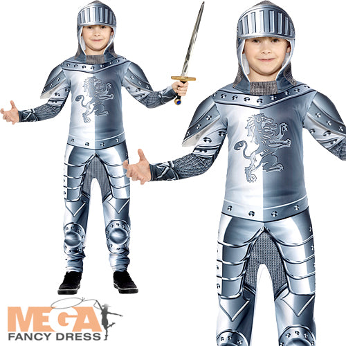 Boys Armoured Knight Medieval Tudor Book Day Costume