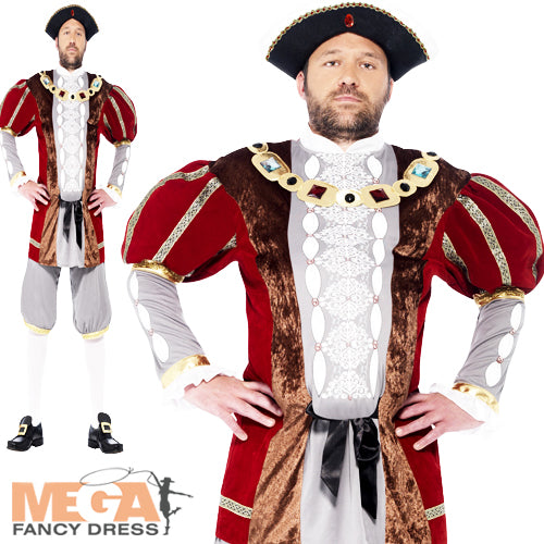 Mens Deluxe Henry VIII 8th Book Day Monarch Royal Costume