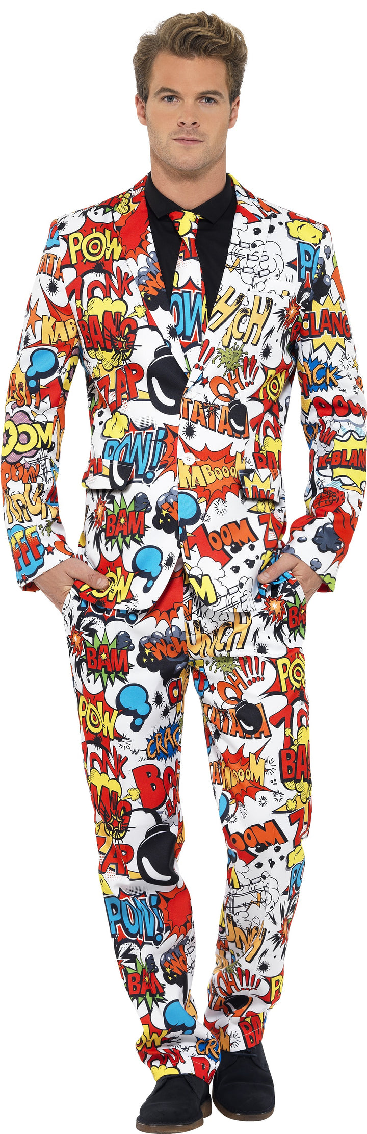 Men's Comic Strip Suit Superhero Book Party Costume