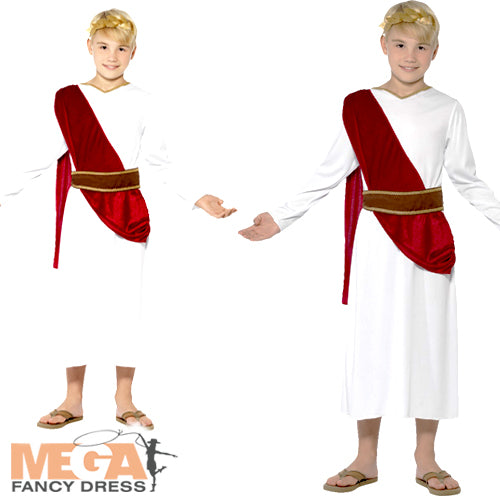 Boys Roman Ancient Historical Grecian Greek Fancy Dress Costume