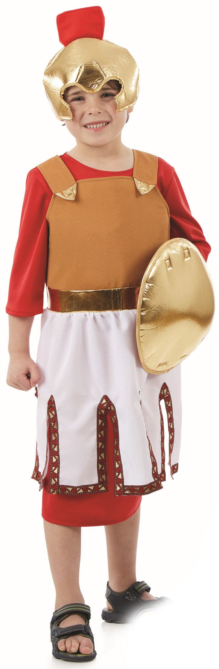 Boys Roman Soldier Fancy Dress Ancient Greek Warrior Gladiator Costume