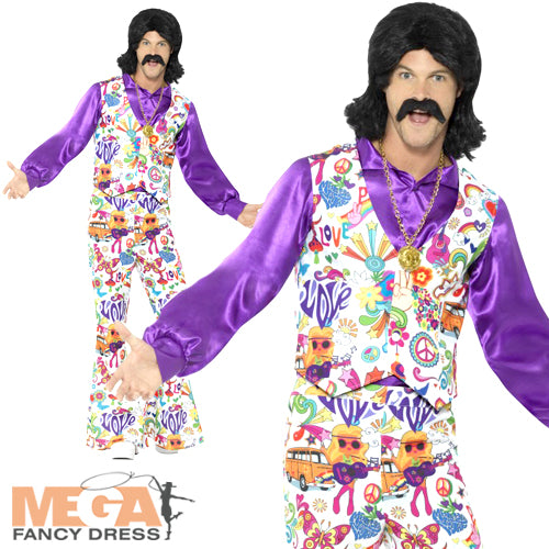 Mens 1960s & 1970s Groovy Hippie Psychedelic Costume