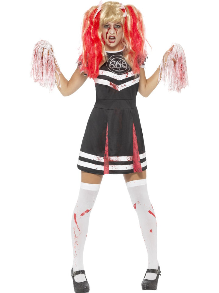 Ladies Undead Zombie Satanic Cheerleader Costume