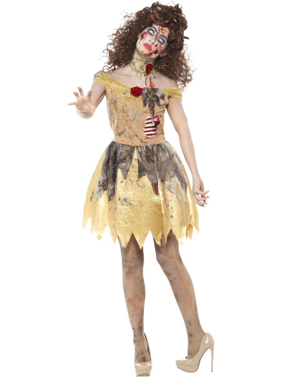 Ladies Dead Zombie Princess Golden Fairytale Halloween Costume