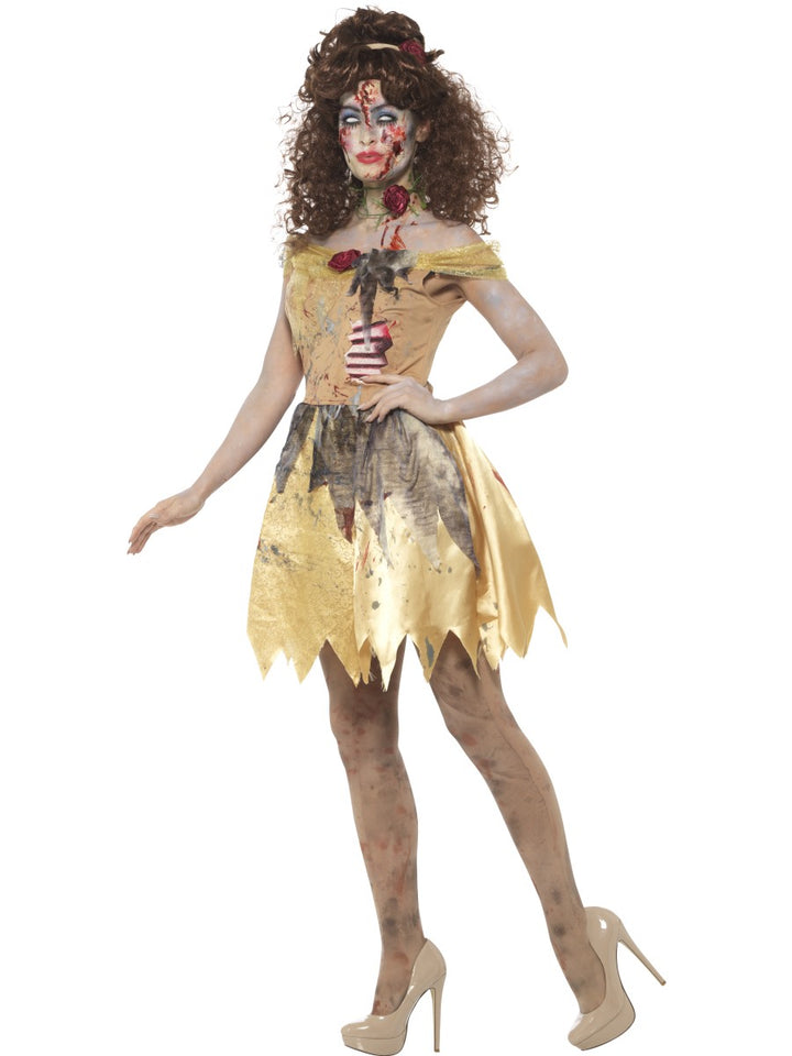 Ladies Dead Zombie Princess Golden Fairytale Halloween Costume