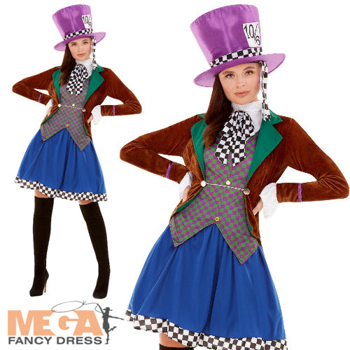 Whimsical Miss Mad Hatter Costume for Ladies