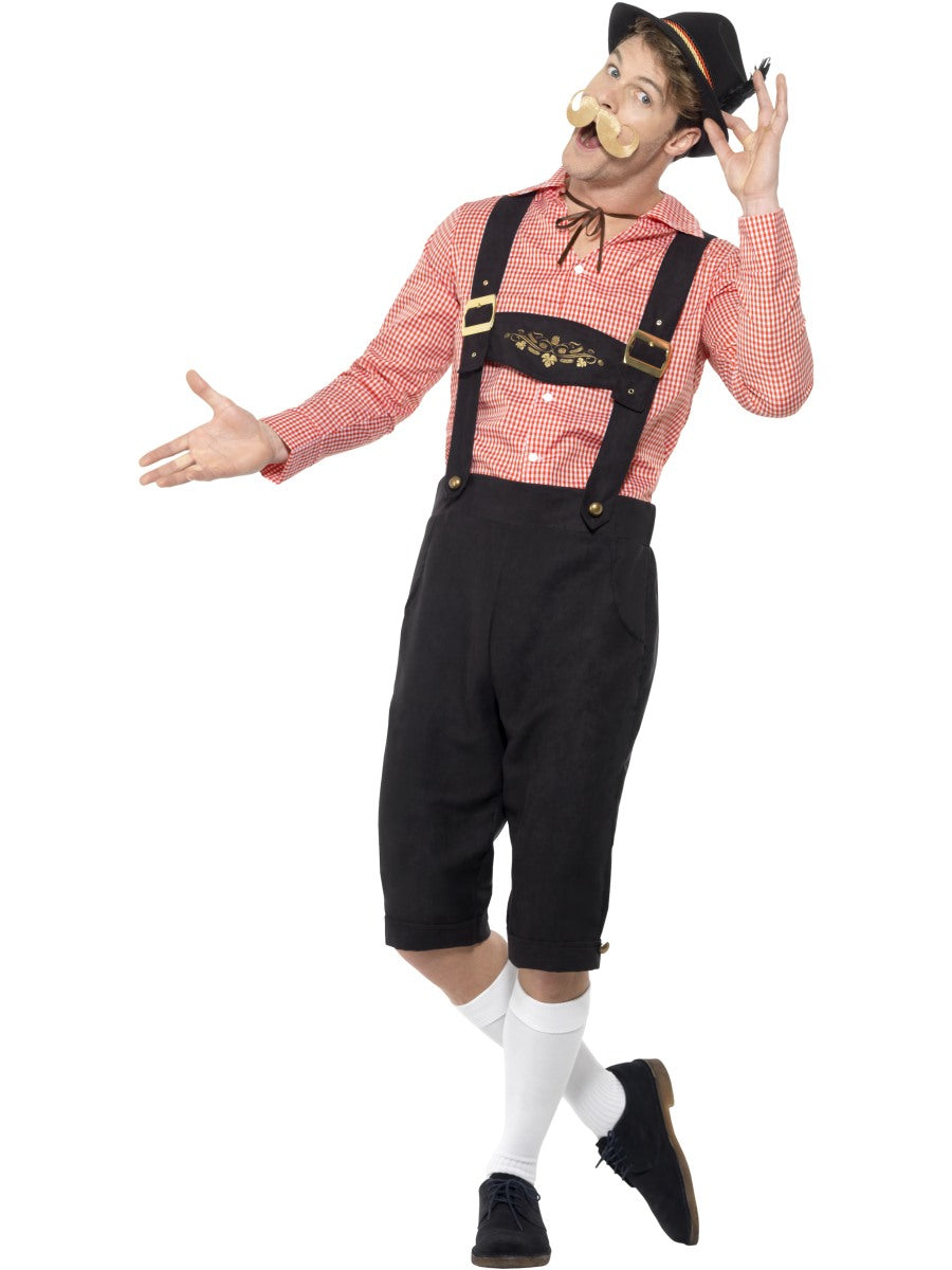 Men's Bavarian Beer Guy German Oktoberfest Lederhosen Fancy Dress Costume