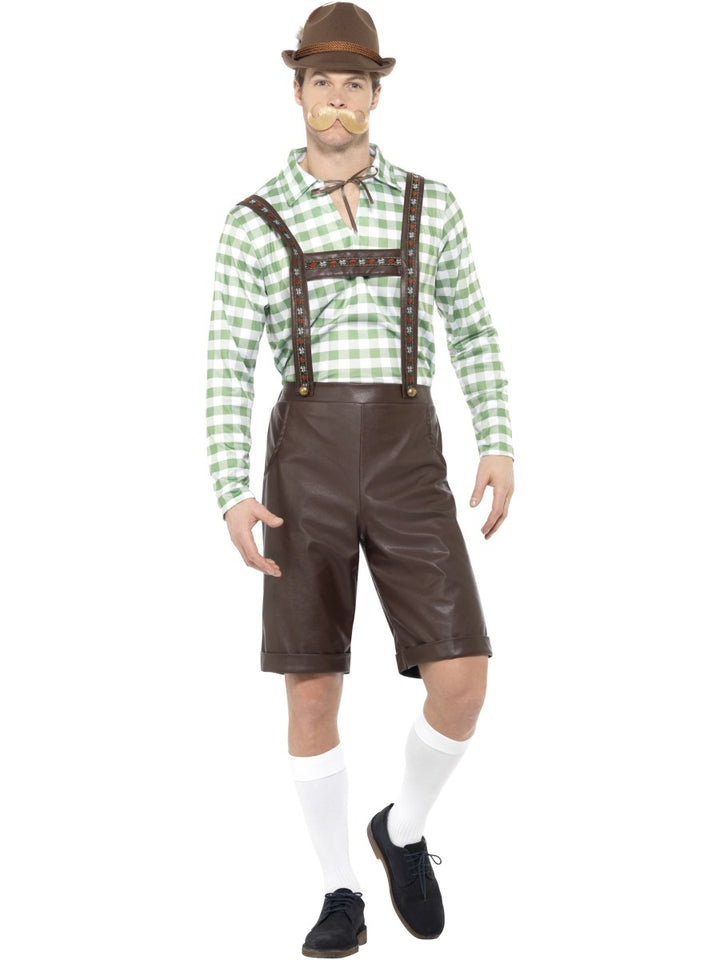 Men's Bavarian Beer Man German Oktoberfest Lederhosen Fancy Dress Costume
