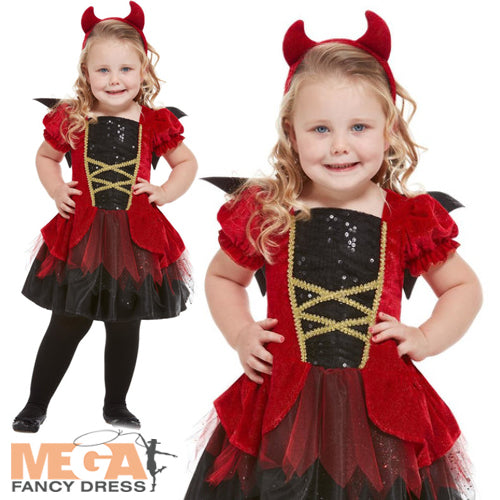 Girls Red Devil Evil Demon Halloween Costume