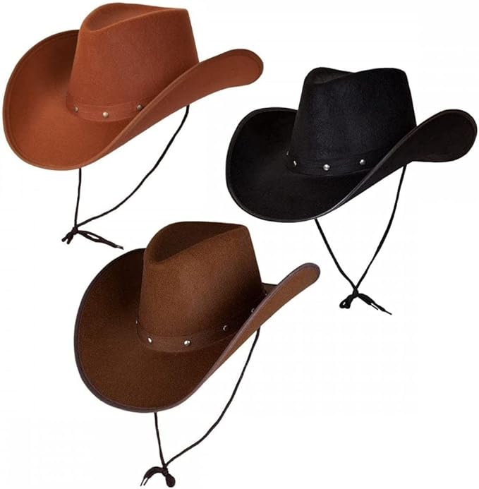 Black Texan Cowboy Hat Western Costume Accessory