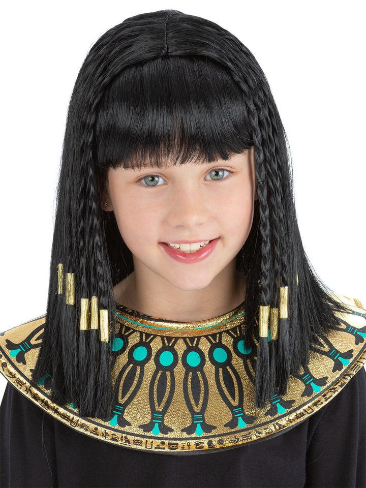 Girls Cleopatra Wig Kids Book Day Egyptian Costume Accessory
