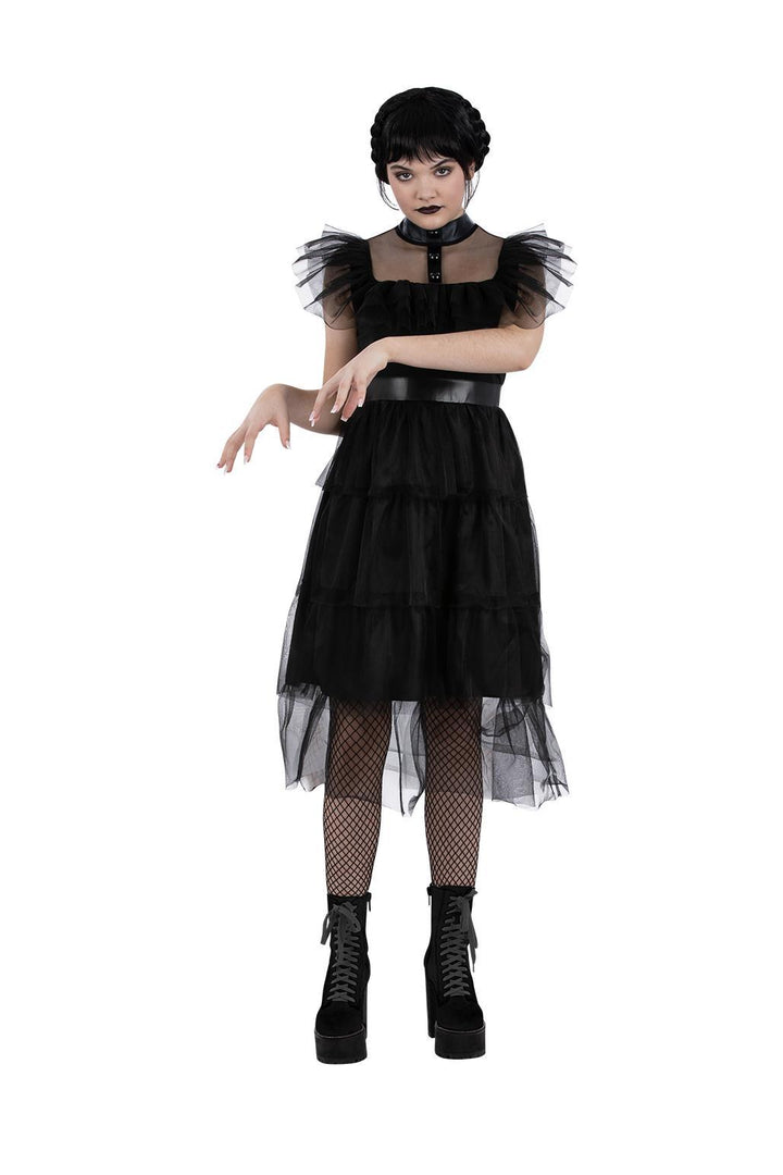 Girls Gothic Prom Queen Halloween TV Character Costume
