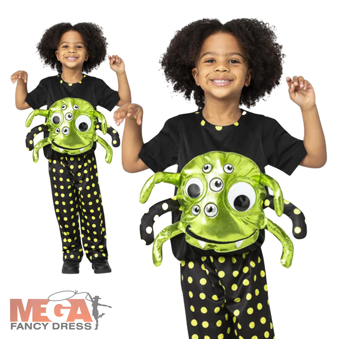 Kids Neon Spider Halloween Animal Costume