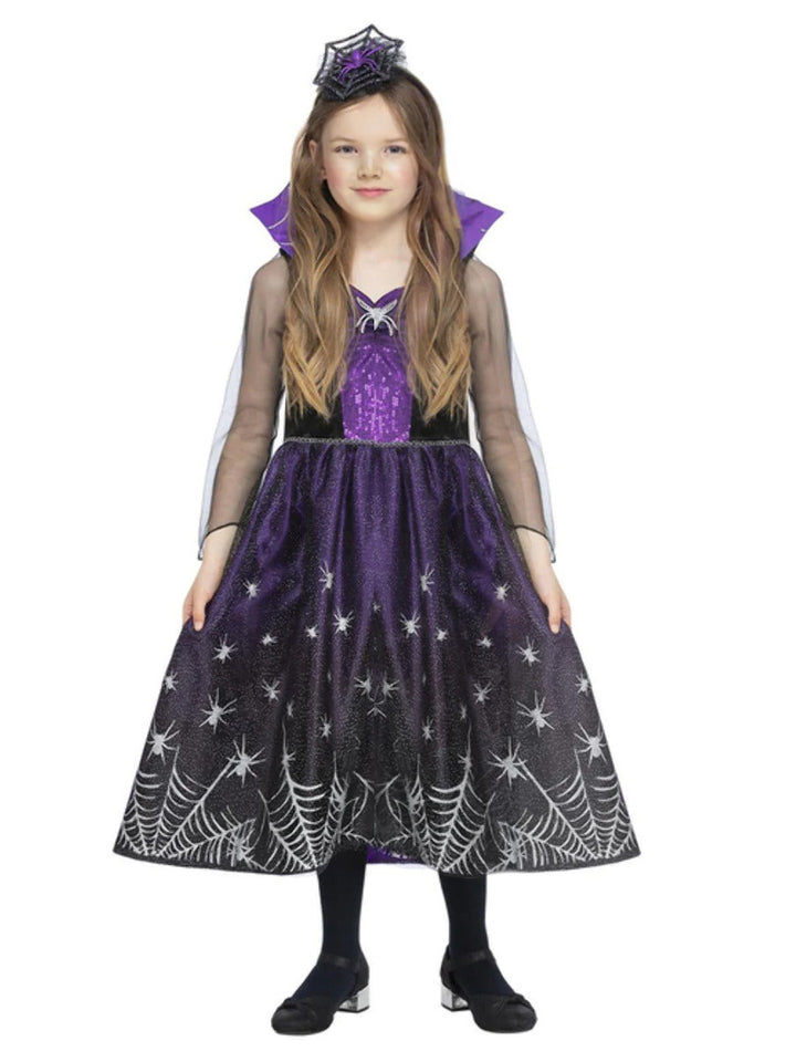 Girls Spiderella Halloween Gothic Fancy Dress Costume