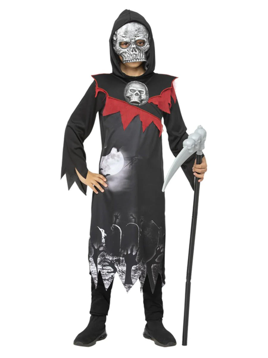Deluxe Grim Reaper Boys Halloween Fancy Dress Costume