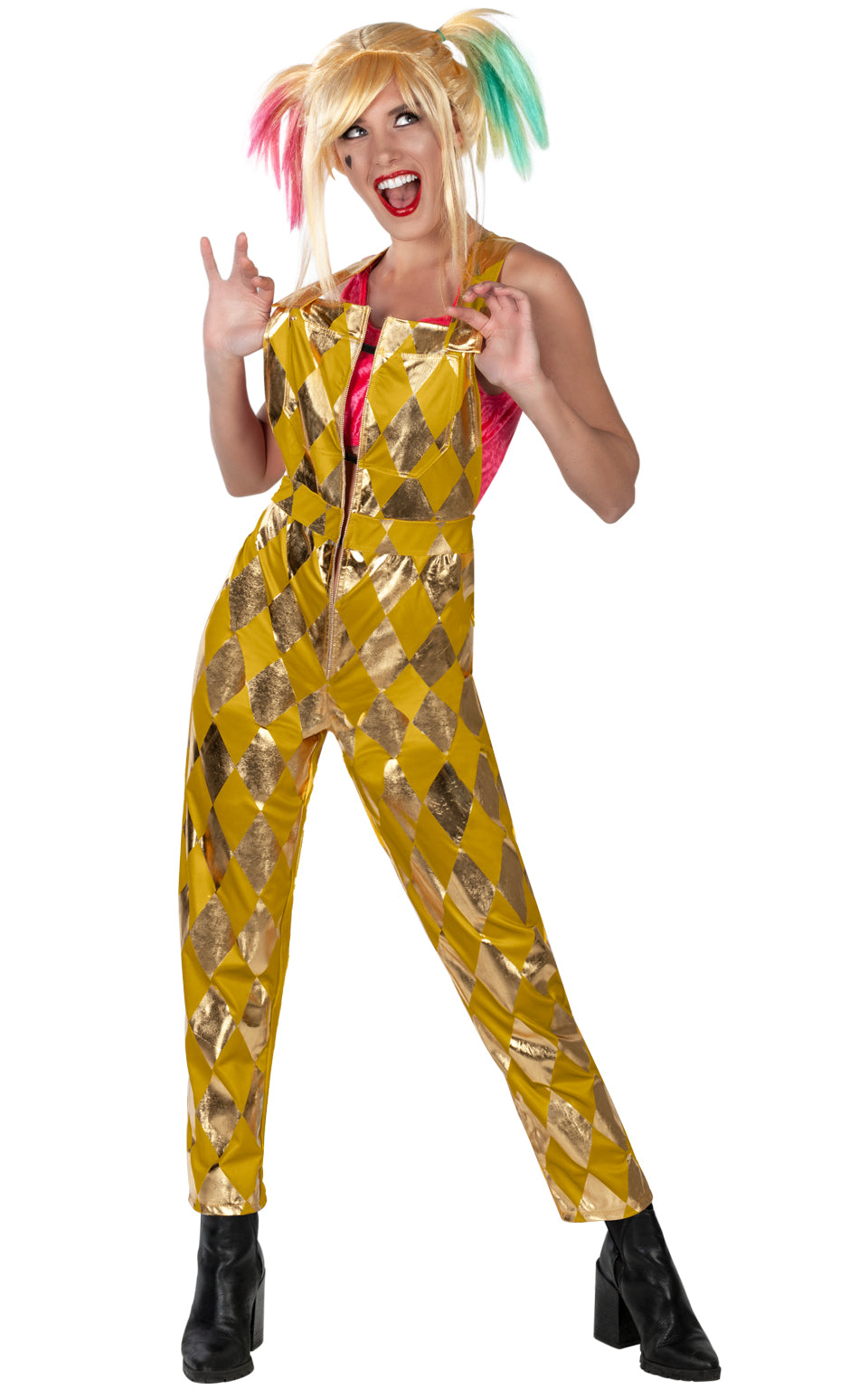 Ladies Harley Quinn Jumpsuit Birds Of Prey DC Comic Book Costume