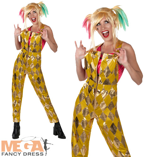 Ladies Harley Quinn Jumpsuit Birds Of Prey DC Comic Book Costume