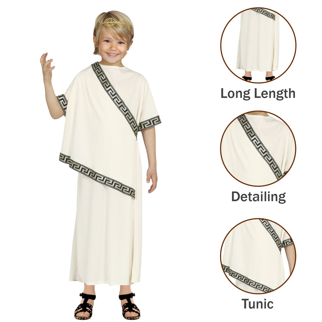 Boys Roman Toga Kids Fancy Dress Costume