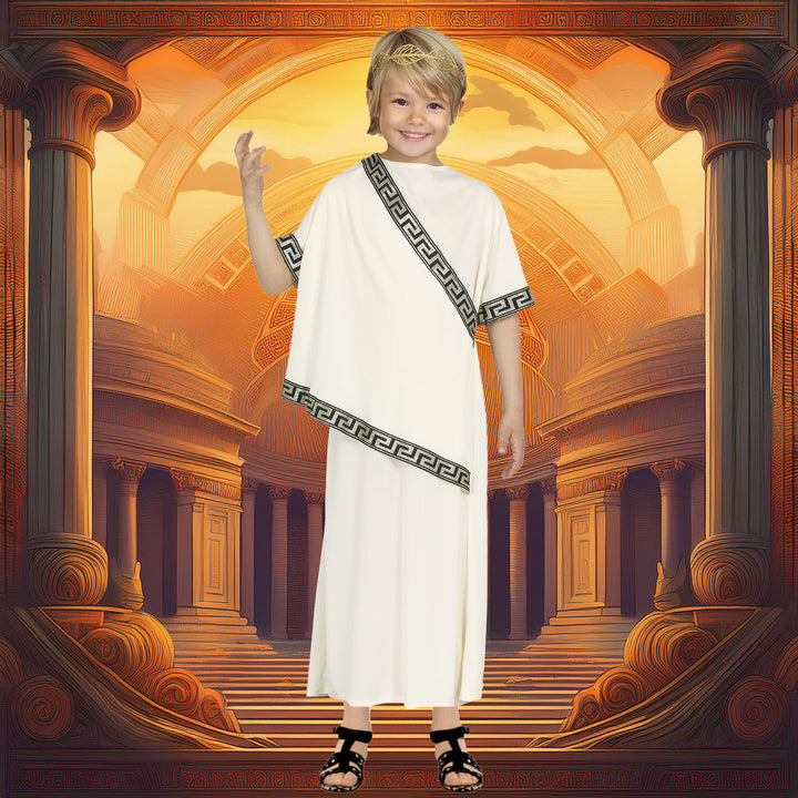 Boys Roman Toga Kids Fancy Dress Costume