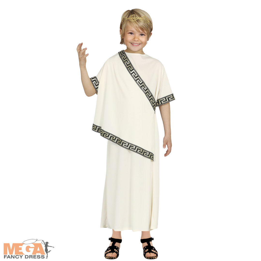 Boys Roman Toga Kids Fancy Dress Costume