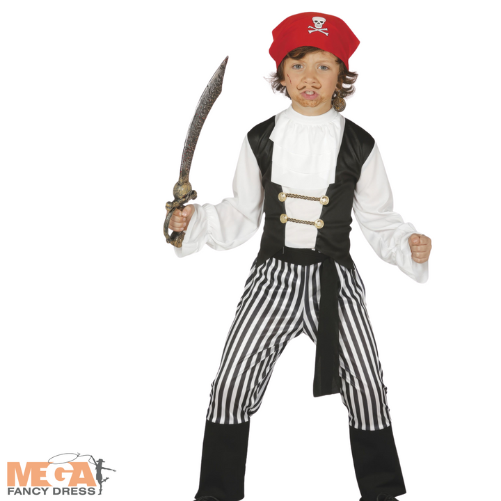 Boys Pirate Kids Fancy Dress Costume