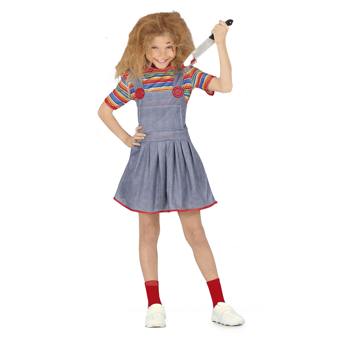 Girls Chucky Killer Doll Halloween Fancy Dress Costume