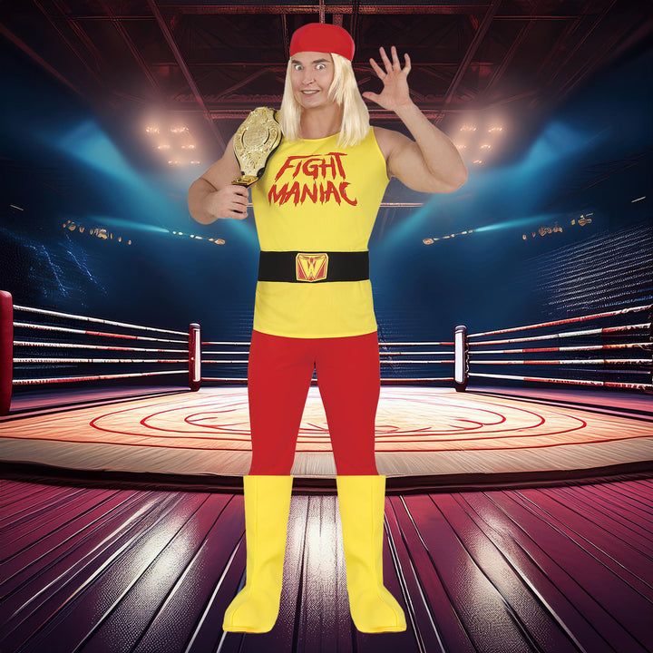 Adult Wrestler Hulkamania Inspired Mens Costume