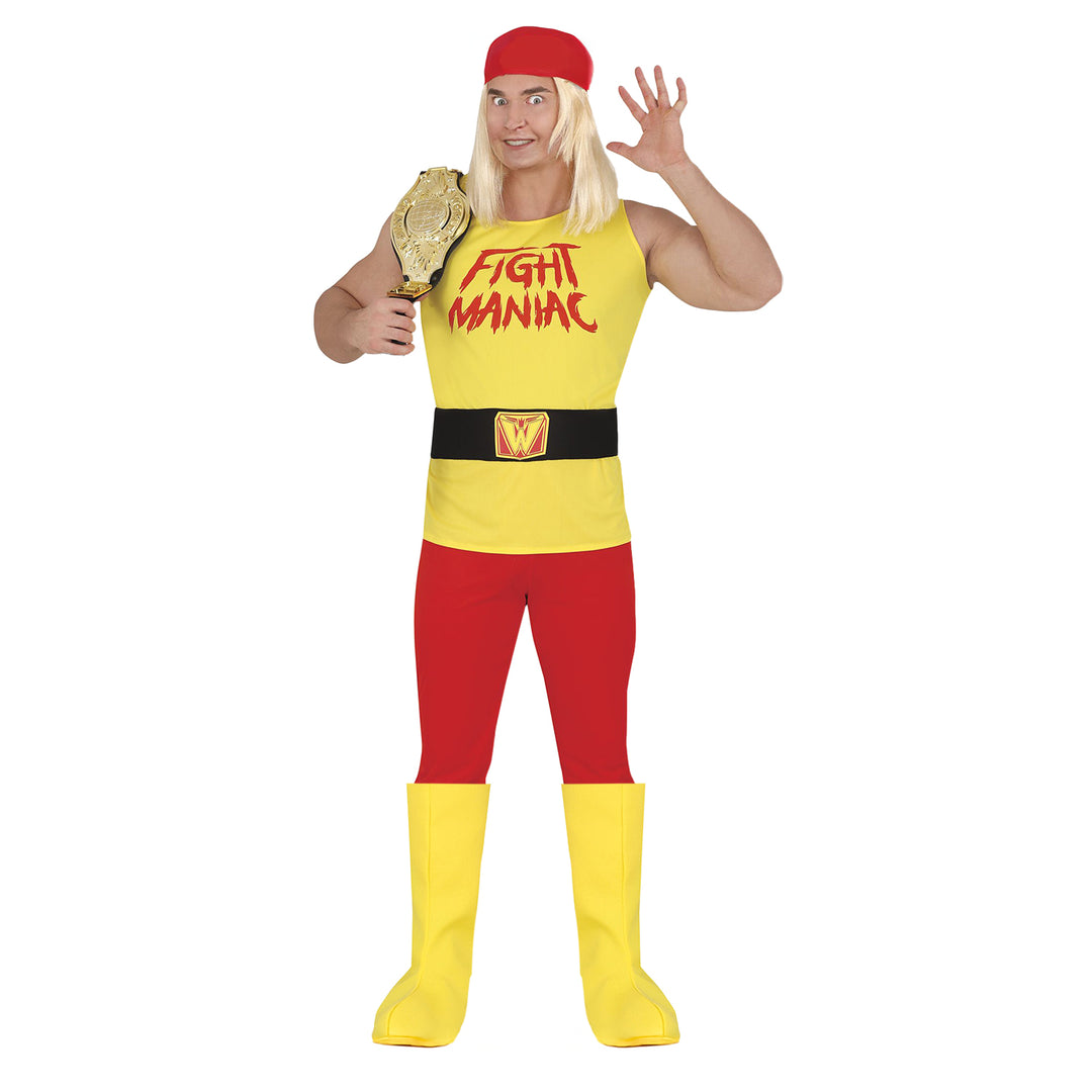 Adult Wrestler Hulkamania Inspired Mens Costume