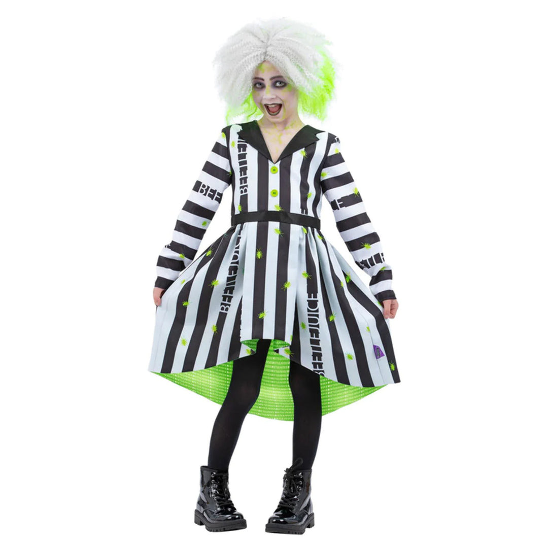 Girls Beetlejuice Halloween Fancy Dress Costume