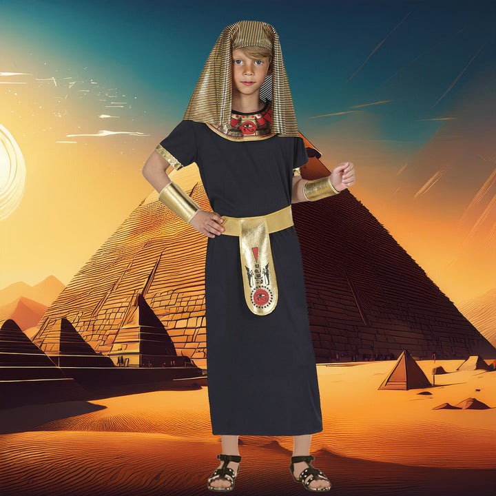 Boys Egyptian Pharaoh Kids Fancy Dress Costume