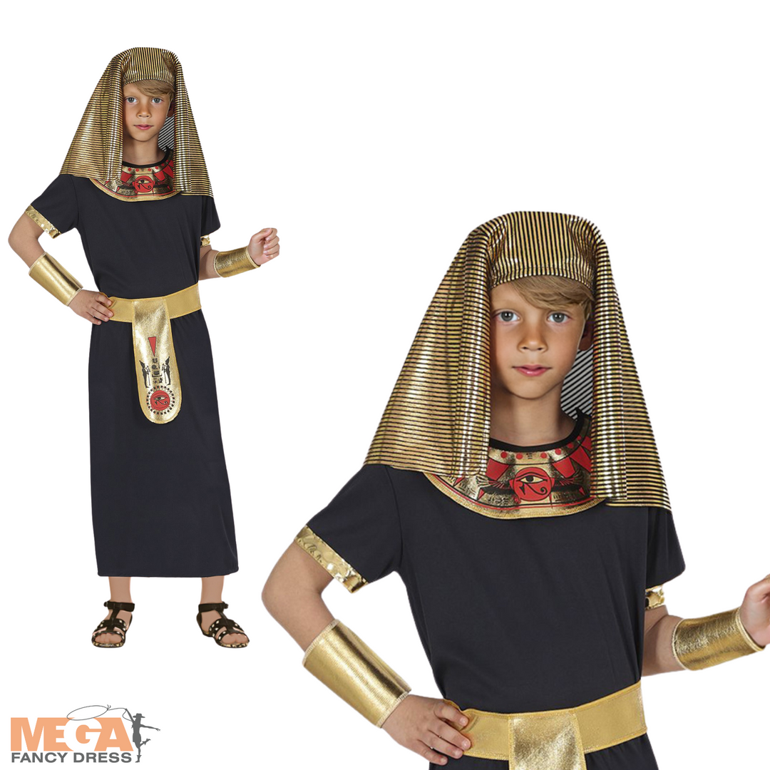 Boys Egyptian Pharaoh Kids Fancy Dress Costume